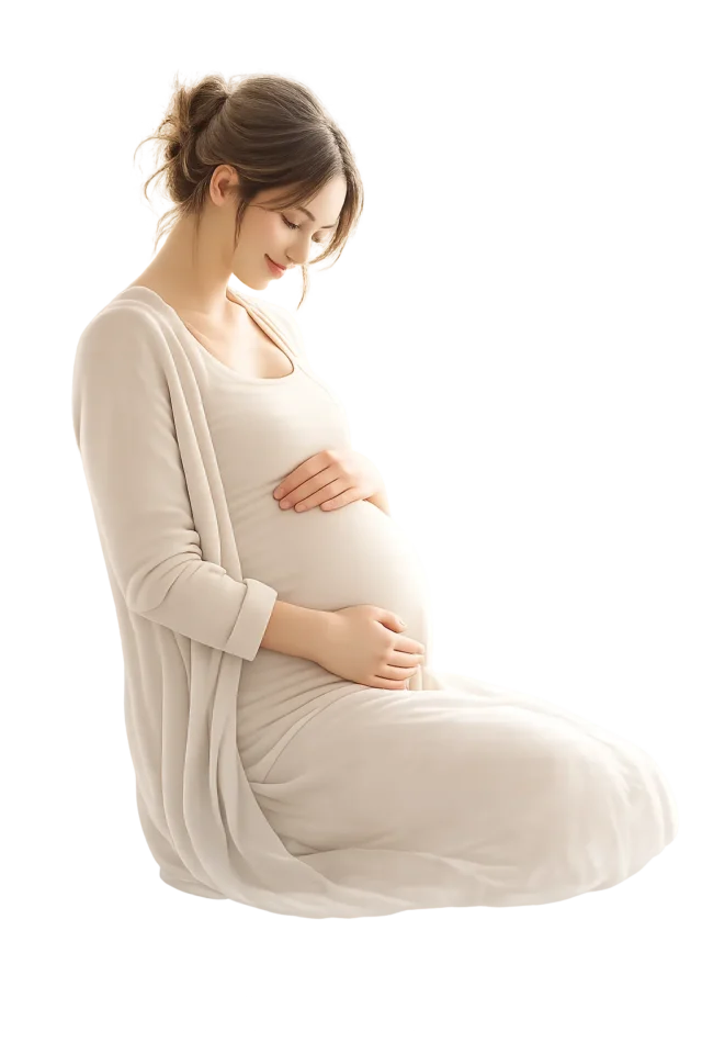 Futura mamma che accarezza il pancione